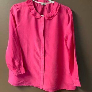 CLOSED Pink Silk M ruffle collar blouse